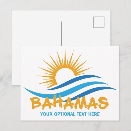 Aangepaste tekstbahama's briefkaart (Voorkant / Achterkant)