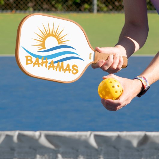 Aangepaste tekstbahama's pickleball paddle (Insitu)