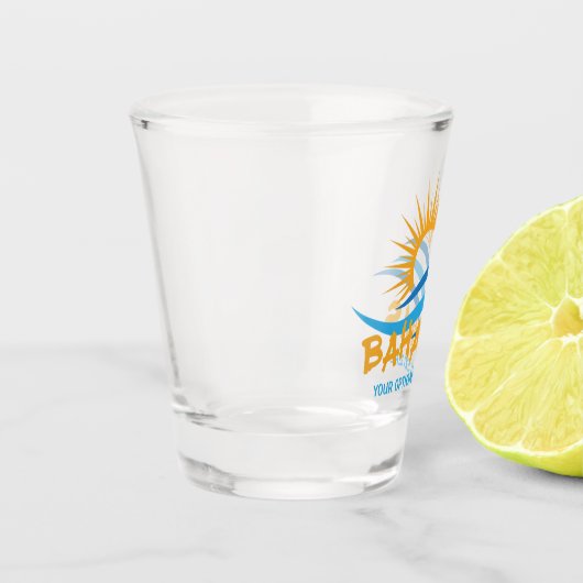 Aangepaste tekstbahama's shot glas (Links)