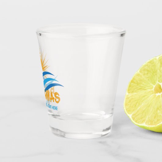 Aangepaste tekstbahama's shot glas (Rechts)