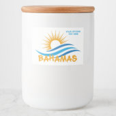 Aangepaste tekstbahama's voedselcontainer etiket (Voorkant)