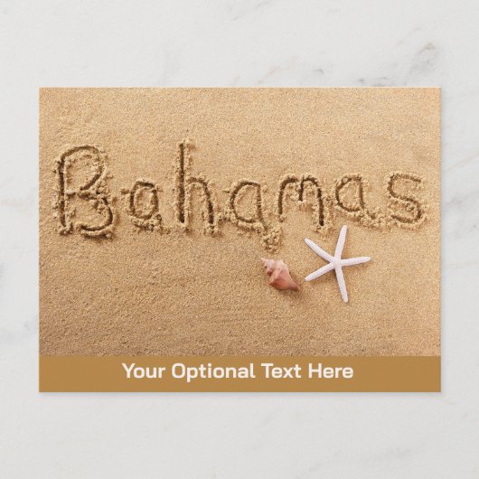 Aangepaste tekstbahamasbak briefkaart (Voorkant)