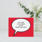 aangepaste tekstballon voor cartoon briefkaart (Staand voorkant)