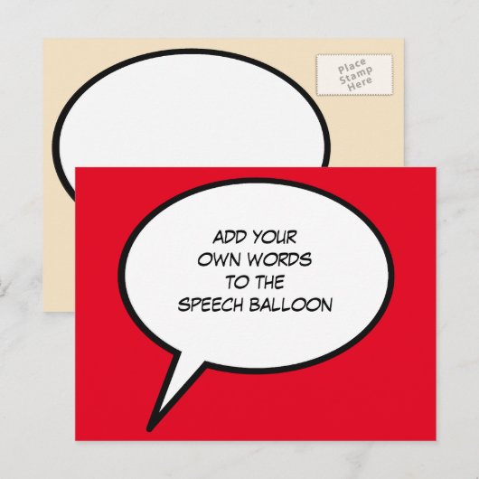 aangepaste tekstballon voor cartoon briefkaart (Voorkant / Achterkant)