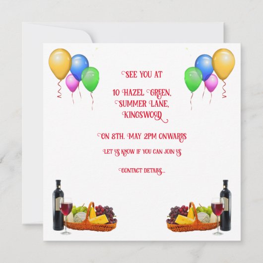 Aangepaste tekstballonnen en uitnodigingen van voe (Achterkant)