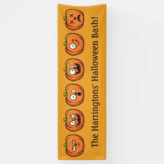 Aangepaste tekstbanner 2 van Halloween Pumpkins Spandoek (Verticaal)