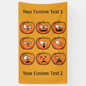 Aangepaste tekstbanner voor Halloween Pumpkins 1 Spandoek (Verticaal)