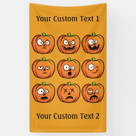 Aangepaste tekstbanner voor Halloween Pumpkins 1 Spandoek (Verticaal)