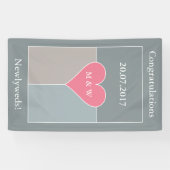 Aangepaste tekstbanner voor Heart Pattern Spandoek (Horizontaal)