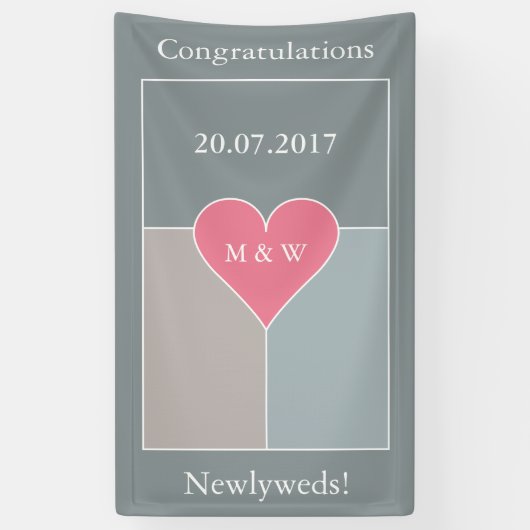 Aangepaste tekstbanner voor Heart Pattern Spandoek (Verticaal)