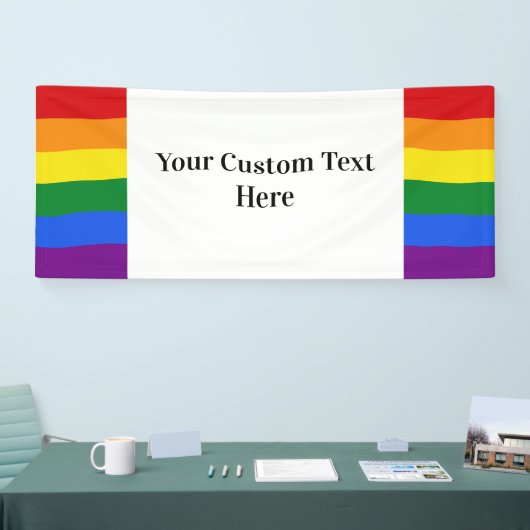Aangepaste tekstbanner voor regenboogvlag spandoek (Beurs)