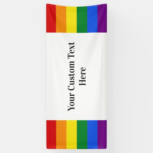 Aangepaste tekstbanner voor regenboogvlag spandoek (Verticaal)