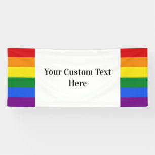 Aangepaste tekstbanner voor regenboogvlag spandoek