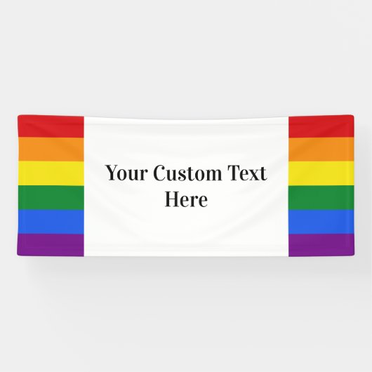 Aangepaste tekstbanner voor regenboogvlag spandoek (Horizontaal)
