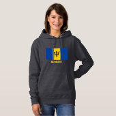 Aangepaste tekstBarbados vlag Hoodie (Voorkant volledig)