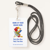 Aangepaste tekstbeach party badges (Achterkant met draagriem)