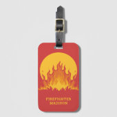 Aangepaste tekstbrandweerman bagagelabel (Voorkant (verticaal))