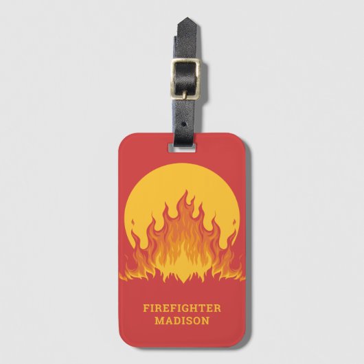 Aangepaste tekstbrandweerman bagagelabel (Voorkant (verticaal))