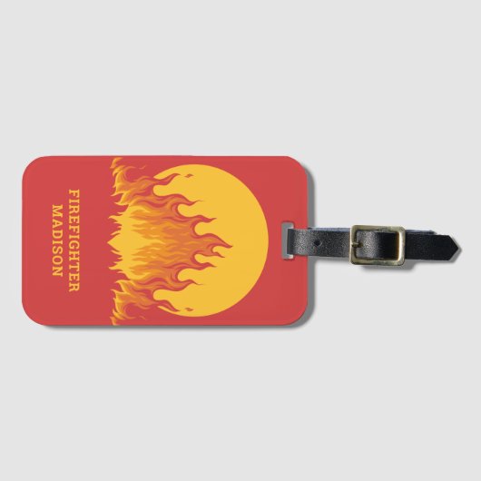 Aangepaste tekstbrandweerman bagagelabel (Voorkant (horizontaal))