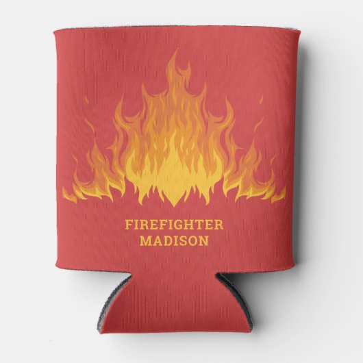 Aangepaste tekstbrandweerman blikjeskoeler (Voorkant)