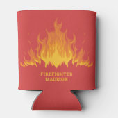 Aangepaste tekstbrandweerman blikjeskoeler (Achterkant)