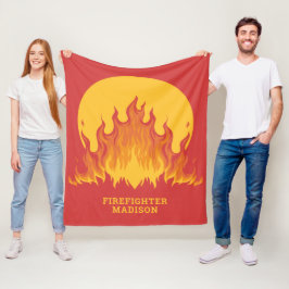 Aangepaste tekstbrandweerman fleece deken