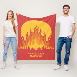 Aangepaste tekstbrandweerman fleece deken