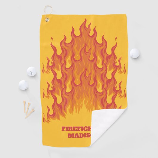 Aangepaste tekstbrandweerman golfhanddoek (Insitu)