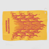 Aangepaste tekstbrandweerman golfhanddoek (Horizontaal)