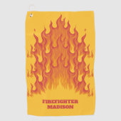Aangepaste tekstbrandweerman golfhanddoek (Voorkant)
