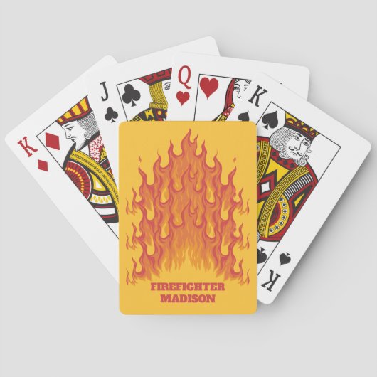 Aangepaste tekstbrandweerman pokerkaarten (Achterkant)