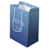 Aangepaste tekstcadezakken voor blauwe gradiënt medium cadeauzakje (Achterkant Gekanteld)