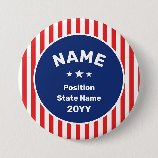 Aangepaste tekstcampagne Verkiezing VS-vlag Button (Voorkant)