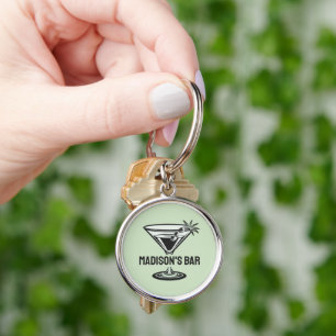 aangepaste tekstcocktail sleutelhanger