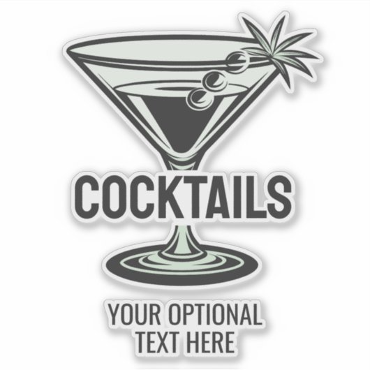 aangepaste tekstcocktail sticker (Voorkant)