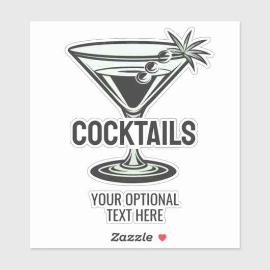 aangepaste tekstcocktail sticker (Vel)