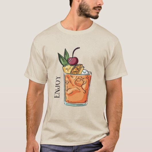 aangepaste tekstcocktail t-shirt (Voorkant)