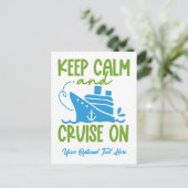 Aangepaste tekstcruise kalm houden briefkaart (Staand voorkant)