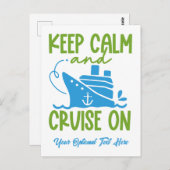Aangepaste tekstcruise kalm houden briefkaart (Voorkant / Achterkant)