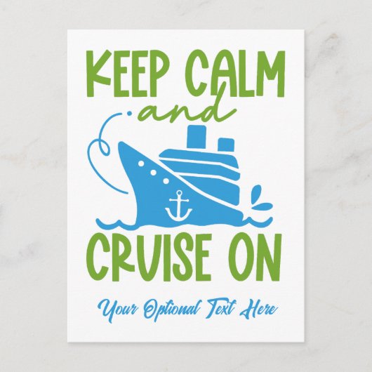 Aangepaste tekstcruise kalm houden briefkaart (Voorkant)