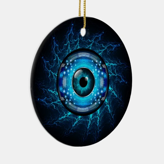 Aangepaste tekstcyber-circuitoog keramisch ornament (Rechts)