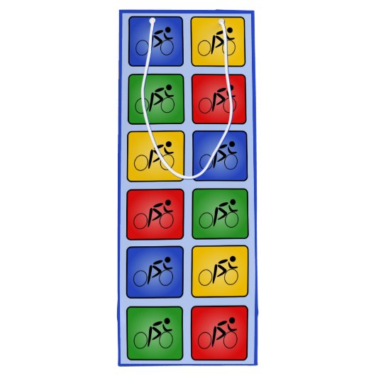 Aangepaste tekstcyclonen blauw wijn cadeautas (Achterkant)