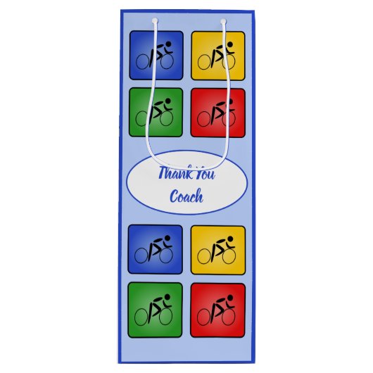 Aangepaste tekstcyclonen blauw wijn cadeautas (Voorkant)