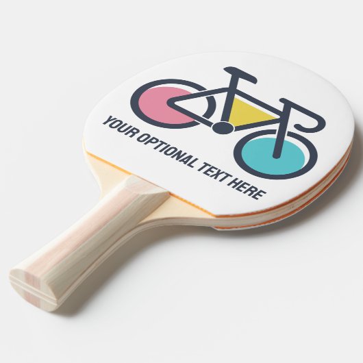 Aangepaste tekstcyclus tafeltennisbatje (Voorkant Gekanteld)