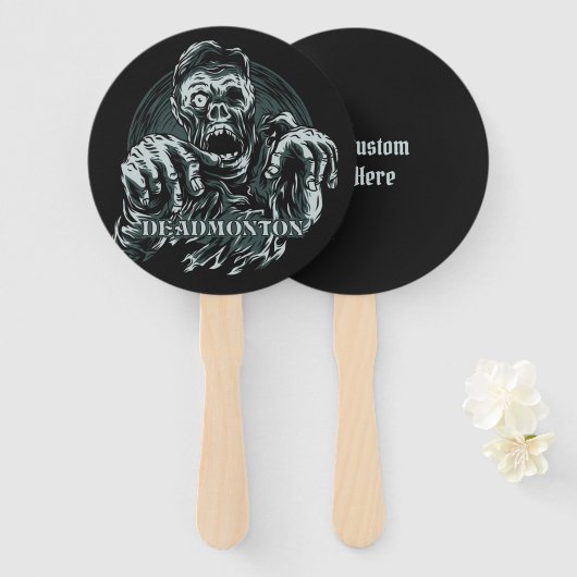 Aangepaste tekstDEADMONTON ventilatorset Handwaaier (Voorkant en achterkant)