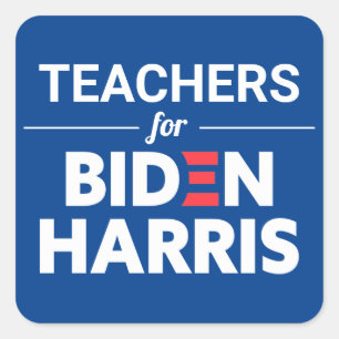 Aangepaste tekstdocenten voor Biden Harris Blue Su Vierkante Sticker