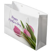 Aangepaste tekstechniptulpen groot cadeauzakje (Voorkant Gekanteld)