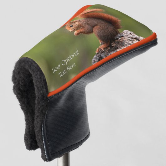 Aangepaste teksteekhoorn golfheadcover (3/4 voorkant)