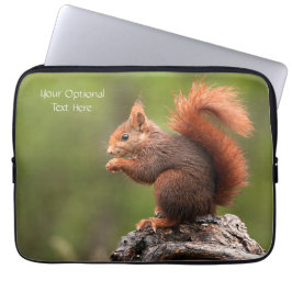 Aangepaste teksteekhoorn laptop sleeve