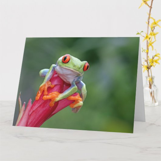 Aangepaste tekstekstkikker kaart (Gele Bloem)